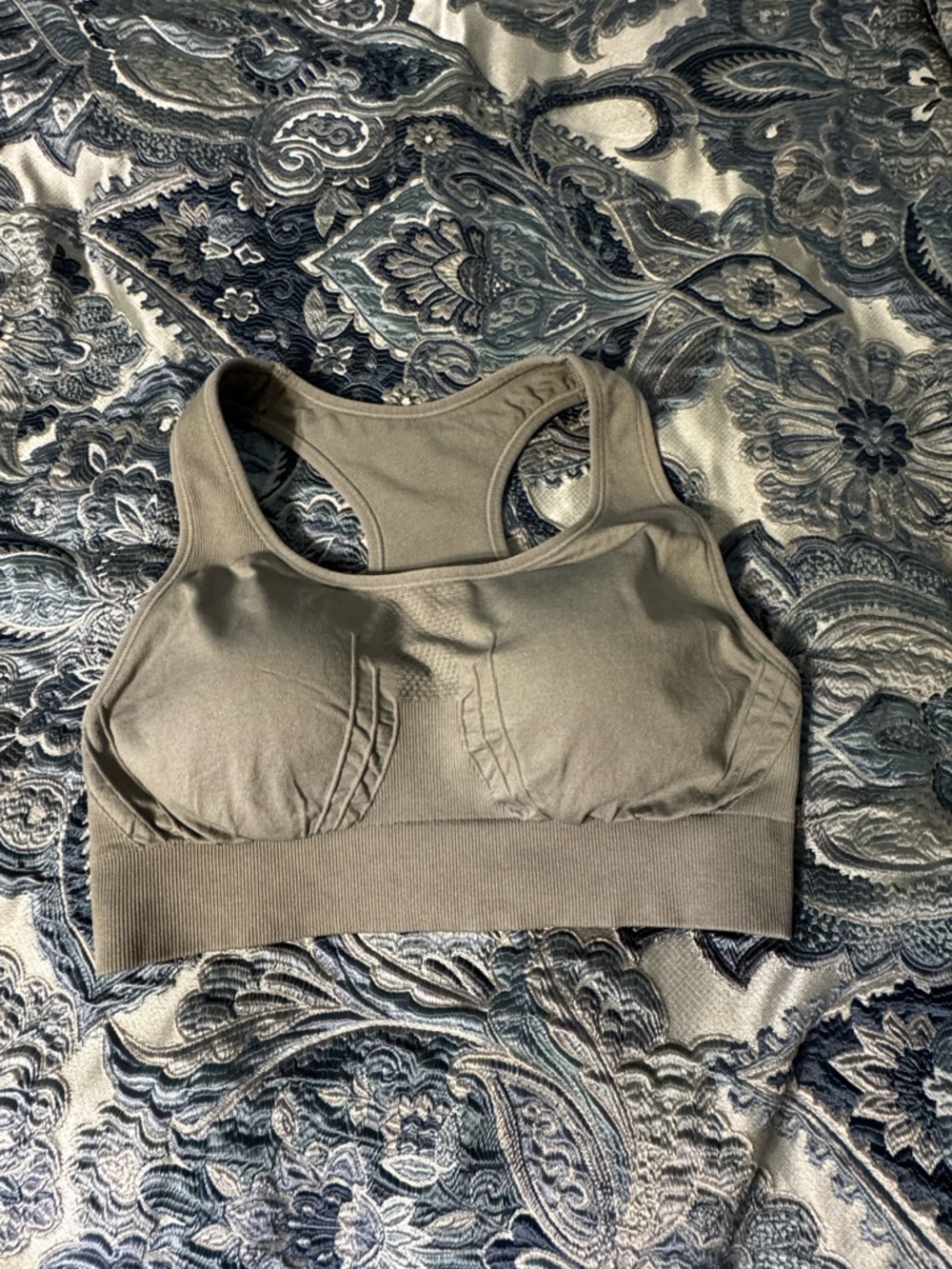 Sunday grey Seamless Racerback Sports Bra